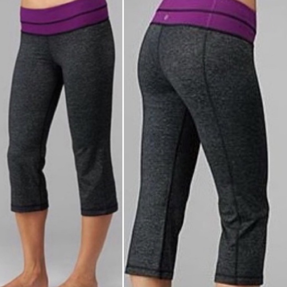 Lululemon purple and gray Capris cropped leggings